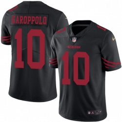 Mens Nike San Francisco 49ers 10 Jimmy Garoppolo Limited Black Rush Vapor Untouchable NFL Jersey