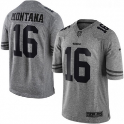 Mens Nike San Francisco 49ers 16 Joe Montana Limited Gray Gridiron NFL Jersey