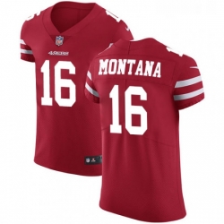 Mens Nike San Francisco 49ers 16 Joe Montana Red Team Color Vapor Untouchable Elite Player NFL Jersey