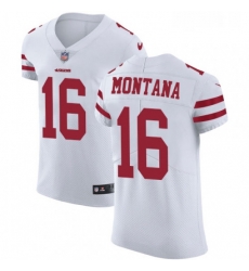 Mens Nike San Francisco 49ers 16 Joe Montana White Vapor Untouchable Elite Player NFL Jersey
