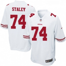 Mens Nike San Francisco 49ers 74 Joe Staley Game White NFL Jersey