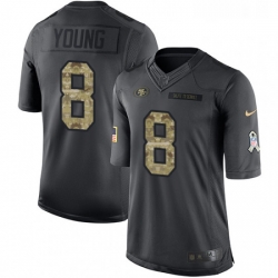 Mens Nike San Francisco 49ers 8 Steve Young Limited Black 2016 Salute to Service NFL Jersey