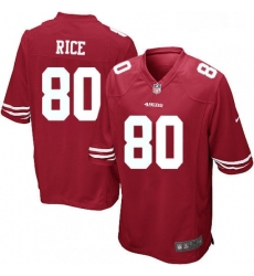 Mens Nike San Francisco 49ers 80 Jerry Rice Game Red Team Color NFL Jersey
