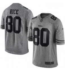 Mens Nike San Francisco 49ers 80 Jerry Rice Limited Gray Gridiron NFL Jersey