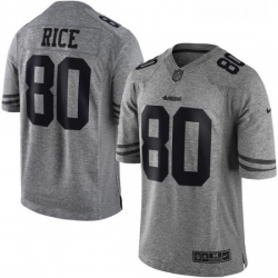 Mens Nike San Francisco 49ers 80 Jerry Rice Limited Gray Gridiron NFL Jersey