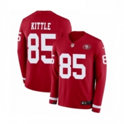 Mens Nike San Francisco 49ers 85 George Kittle Limited Red Therma Long Sleeve NFL Jersey