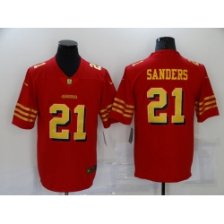 Men's San Francisco 49ers #21 Deion Sanders Red Gold Untouchable Limited Jersey