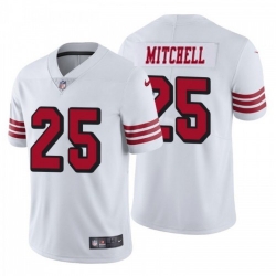 Men's San Francisco 49ers #25 Eli Mitchell Throwback White Vapor Untouchable Limited Jersey