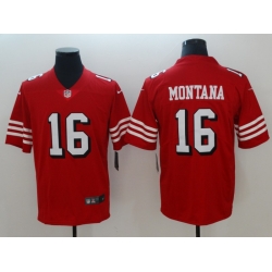 Men's San Francisco 49ers Joe Montana 16 Red Nike Scarlet Player Limited Jersey