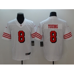 Men's San Francisco 49ers Steve Young 8 White Nike Scarlet Player Limited Jersey