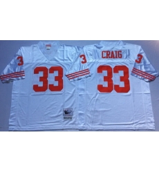 Mitchell And Ness 49ers #33 Roger Craig white Mens Throwback Stitched NFL Jersey
