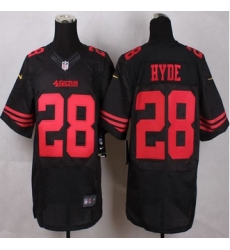 New San Francisco 49ers #28 Carlos Hyde Black Alternate Mens Stitched NFL Elite Jersey