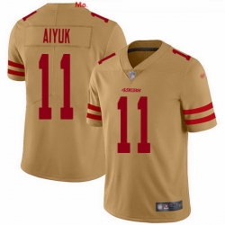 Nike 49ers 11 Brandon Aiyuk Gold Men Stitched NFL Limited Inverted Legend Jersey