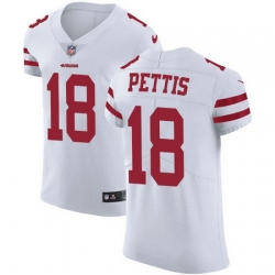 Nike 49ers #18 Dante Pettis White Mens Stitched NFL Vapor Untouchable Elite Jersey