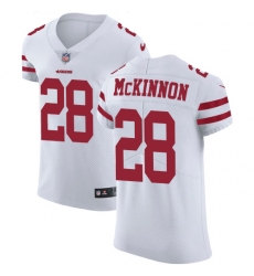 Nike 49ers #28 Jerick McKinnon White Mens Stitched NFL Vapor Untouchable Elite Jersey