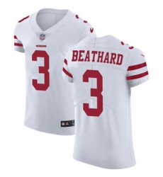 Nike 49ers #3 C J Beathard White Mens Stitched NFL Vapor Untouchable Elite Jersey
