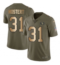 Nike 49ers 31 Raheem Mostert Olive Gold Men Stitched NFL Limited 2017 Salute To Service Jersey