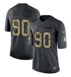 Nike 49ers #90 Glenn Dorsey Black Mens Stitched NFL Limited 2016 Salute to Service Jersey