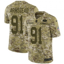 Nike 49ers #91 Arik Armstead Camo Mens Stitched NFL Limited 2018 Salute To Service Jersey