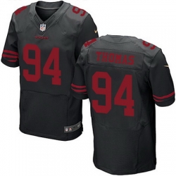 Nike 49ers #94 Solomon Thomas Black Alternate Mens Stitched NFL Elite Jersey