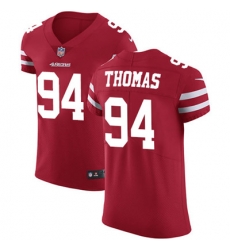 Nike 49ers #94 Solomon Thomas Red Team Color Mens Stitched NFL Vapor Untouchable Elite Jersey