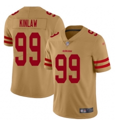 Nike 49ers 99 Javon Kinlaw Gold Men Stitched NFL Limited Inverted Legend Jersey