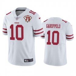 Nike San Francisco 49ers 10 Jimmy Garoppolo White Men 75th Anniversary Stitched NFL Vapor Untouchable Limited Jersey