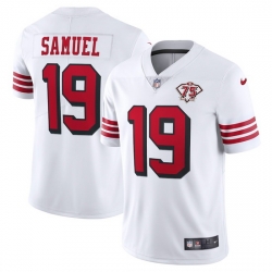 Nike San Francisco 49ers 19 Deebo Samuel White Rush Men 75th Anniversary Stitched NFL Vapor Untouchable Limited Jersey