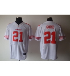Nike San Francisco 49ers 21 Frank Gore White Elite NFL Jersey
