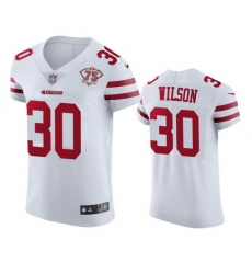 Nike San Francisco 49ers 30 Jeff Wilson White Men 75th Anniversary Stitched NFL Vapor Untouchable Elite Jersey