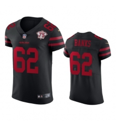 Nike San Francisco 49ers 62 Aaron Banks Black Alternate Men 75th Anniversary Stitched NFL Vapor Untouchable Elite Jersey