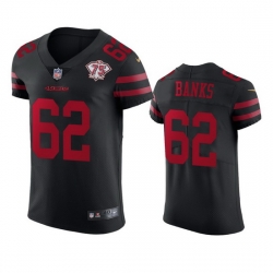 Nike San Francisco 49ers 62 Aaron Banks Black Alternate Men 75th Anniversary Stitched NFL Vapor Untouchable Elite Jersey