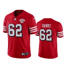 Nike San Francisco 49ers 62 Aaron Banks Red Rush Men 75th Anniversary Stitched NFL Vapor Untouchable Limited Jersey
