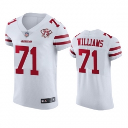 Nike San Francisco 49ers 71 Trent Williams White Men 75th Anniversary Stitched NFL Vapor Untouchable Elite Jersey