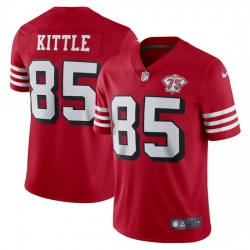 Nike San Francisco 49ers 85 George Kittle Red Rush Men 75th Anniversary Stitched NFL Vapor Untouchable Limited Jersey