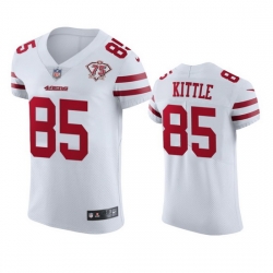 Nike San Francisco 49ers 85 George Kittle White Men 75th Anniversary Stitched NFL Vapor Untouchable Elite Jersey