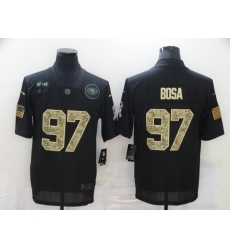 Nike San Francisco 49ers 97 Nick Bosa Black Camo 2020 Salute To Service Limited Jersey