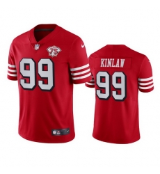 Nike San Francisco 49ers 99 Javon Kinlaw Red Rush Men 75th Anniversary Stitched NFL Vapor Untouchable Limited Jersey