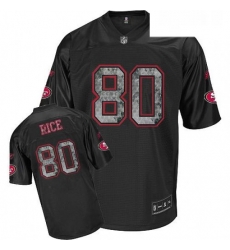 Reebok San Francisco 49ers 80 Jerry Rice Authentic Sideline Black United Throwback NFL Jersey