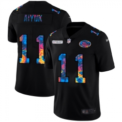 San Francisco 49ers 11 Brandon Aiyuk Men Nike Multi Color Black 2020 NFL Crucial Catch Vapor Untouchable Limited Jersey