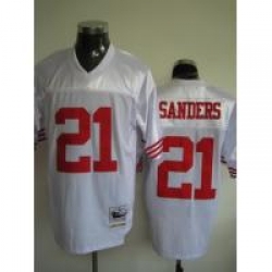 San Francisco 49ers 21 Deion sanders white Jerseys throwback