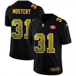 San Francisco 49ers 31 Raheem Mostert Men Black Nike Golden Sequin Vapor Limited NFL Jersey