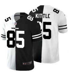 San Francisco 49ers 85 George Kittle Men Black V White Peace Split Nike Vapor Untouchable Limited NFL Jersey