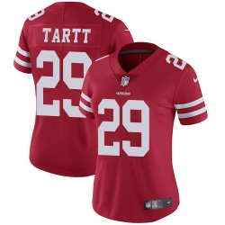 Nike 49ers #29 Jaquiski Tartt Red Team Color Womens Stitched NFL Vapor Untouchable Limited Jersey