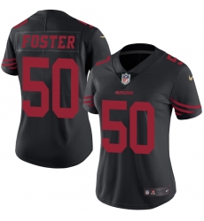 Nike 49ers #50 Reuben Foster Black Womens Stitched NFL Limited Rush Jersey