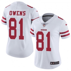 Nike 49ers #81 Terrell Owens White Womens Stitched NFL Vapor Untouchable Limited Jersey