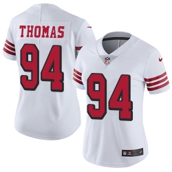 Nike 49ers #94 Solomon Thomas White Rush Womens Stitched NFL Vapor Untouchable Limited Jersey