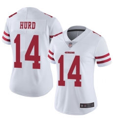 Women 49ers 14 Jalen Hurd White Stitched Football Vapor Untouchable Limited Jersey