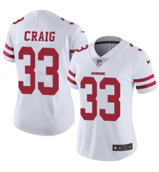 Women NFL 49ers 33 Roger Craig White Vapor Untouchable Limited Jersey