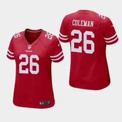 Women Nike 49ers #26 Tevin Coleman Red Game Jersey